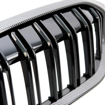 Preview: Sportgrill Kühlergrill kompatibel mit BMW 5er G30 / G31 20- Carbon Look