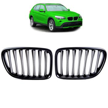 Sportgrill Kühlergrill Single kompatibel mit BMW X1 E84 09-15 glanz schwarz