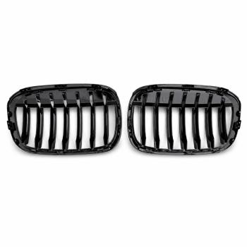 Sportgrill Kühlergrill Single kompatibel mit BMW X1 F48 14-19 schwarz glanz