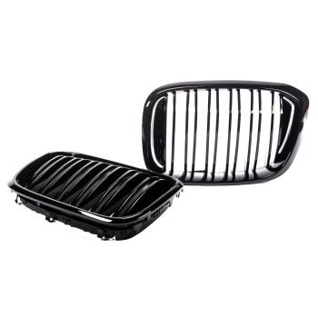 PASST FÜR BMW X3 X4 G01 G02 KÜHLERGRILL DOPPELSTEG GLANZ SCHWARZ