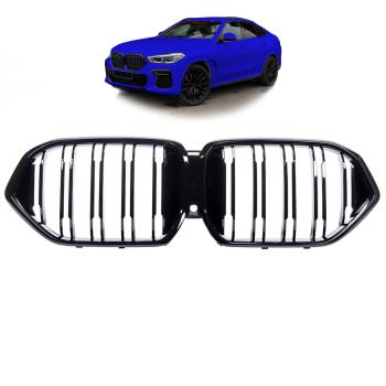Sport Doppelsteg Kühlergrill schwarz hochglanz auch Kamera passt für BMW X6 G06