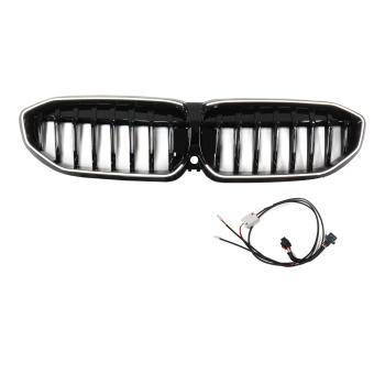 LED-Kühlergrill mit einer Lamelle in Hochglanz schwarz für BMW 3er G20 G21 19-22