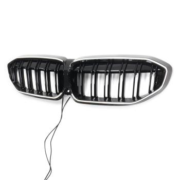 LED-Kühlergrill mit Doppelrippe in Hochglanz schwarz für BMW 3er G20 G21 19-22