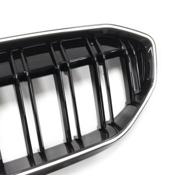 LED-Kühlergrill mit Doppelrippe in Hochglanz schwarz für BMW 3er G20 G21 19-22