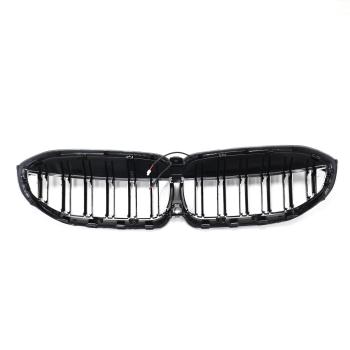 LED-Kühlergrill mit Doppelrippe in Hochglanz schwarz für BMW 3er G20 G21 19-22