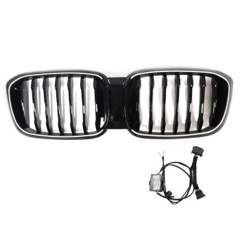 LED-Kühlergrill in Schwarz glänzend für BMW X3 X4 Serie G01 G02 2018–2021