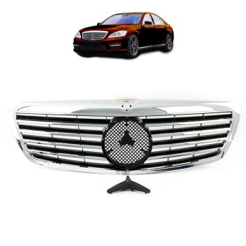 Sport Kühlergrill Chrom Silber für Mercedes Benz S-Klasse (W221) ab 2005-2006