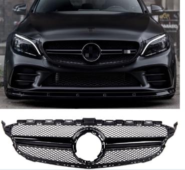 Kühlergrill Schwarz Glanz passt für Mercedes C W205 S205 MOPF nicht AMG