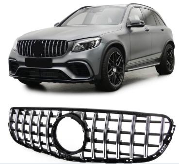 Kühlergrill Schwarz Chrom passt für Mercedes GLC X253 +Sport-Panamericana GT