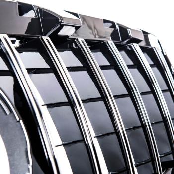 Kühlergrill schwarz chrom passt an Mercedes W117 CLA 13-16 Sport-Panamericana GT