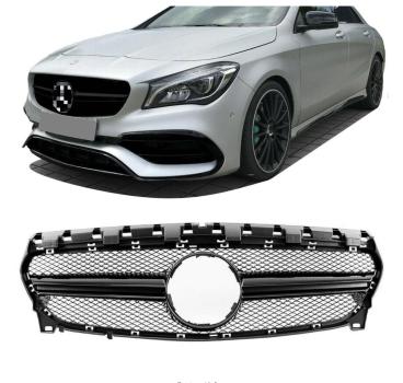 Sport Kühlergrill Schwarz Glanz passt für Mercedes C117 W117 CLA Mopf + 45 AMG