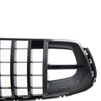 Kühlergrill Schwarz Rot + Carbon passt für Mercedes GLC X253 Evo Panamericana GT