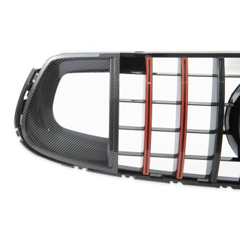 Kühlergrill Schwarz Rot + Carbon passt für Mercedes GLC X253 Evo Panamericana GT