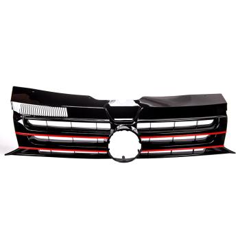 Kühlergrill Grill Clean Schwarz lackiert Leiste Rot für VW T5 GP Facelift 09-15