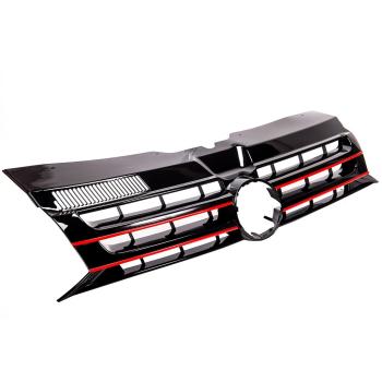 Kühlergrill Grill Clean Schwarz lackiert Leiste Rot für VW T5 GP Facelift 09-15