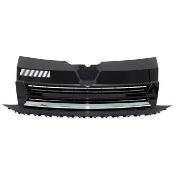 Kühlergrill Schwarz Glanz Chrom ohne Emblem für VW T6 Bus Transporter 2015-2019