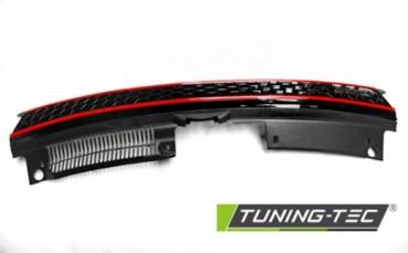 Sportgrill / Kühlergrill für Volkswagen Golf 6 09-12 schwarz/rot in Wabengitter Design