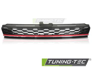 Preview: Sportgrill / Kühlergrill für Volkswagen Golf 7 (VII) Facelift 17-20 schwarz/rot in Wabendesign