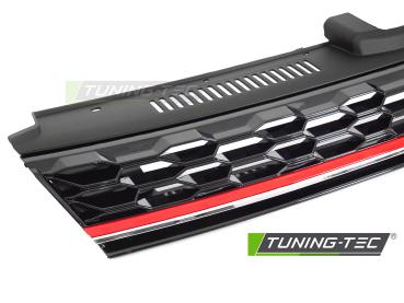 Preview: Sportgrill / Kühlergrill für Volkswagen Golf 7 (VII) Facelift 17-20 schwarz/rot in Wabendesign