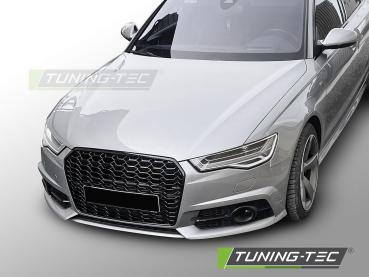 Preview: Wabengitter Sportgrill / Kühlergrill für Audi A6 4G (C7) 10-14 Hochglanz schwarz