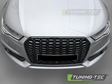 Preview: Wabengitter Sportgrill / Kühlergrill für Audi A6 4G (C7) 10-14 Hochglanz schwarz