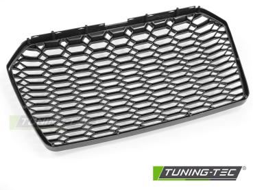 Wabengitter Sportgrill / Kühlergrill für Audi A6 4G (C7) Facelift 14-18 Hochglanz schwarz