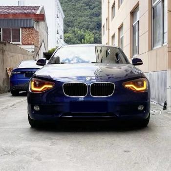 VOLL LED Tagfahrlicht Angel Eyes Scheinwerfer für BMW 1er F20/F21 11-15 schwarz mit dynamischen Blinker