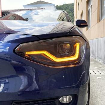 VOLL LED Tagfahrlicht Angel Eyes Scheinwerfer für BMW 1er F20/F21 11-15 schwarz mit dynamischen Blinker