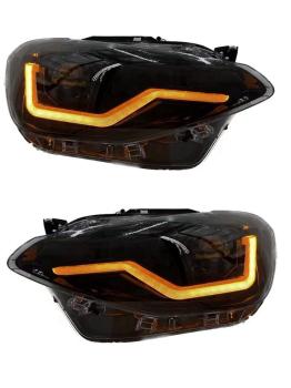 VOLL LED Tagfahrlicht Angel Eyes Scheinwerfer für BMW 1er F20/F21 11-15 schwarz mit dynamischen Blinker