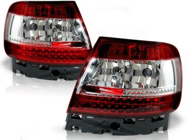 LED Rückleuchten für Audi A4 B5 Limo Bj. 94-00 Rot/Chrom