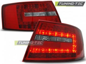 LED Rückleuchten für Audi A6 C6 4F Limo Bj. 04-08 Rot/Chrom 7-PIN