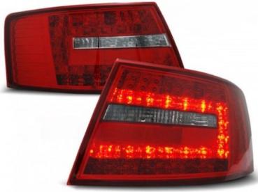 LED Rückleuchten für Audi A6 C6 4F Limo Bj. 04-08 Rot/Chrom 7-PIN