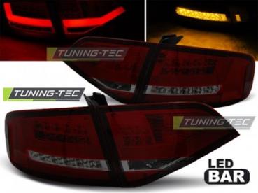 LED Lightbar Rückleuchten für Audi A4 B8 (8K) Limo Bj. 08-11 Rot/Smoke