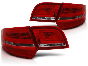 LED Lightbar Rückleuchten für Audi A3 8P Sportback Bj. 04-08 Rot/Chrom