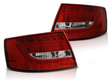 LED Lightbar Rückleuchten für Audi A6 C6 4F Limo Bj. 04-08 Rot/Chrom 7-PIN