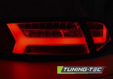 LED Lightbar Rückleuchten für Audi A6 C6 4F Limo Bj. 08-11 Rot/Chrom