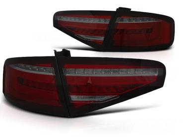 Voll LED Lightbar Rückleuchten für Audi A4 B8 (8K)  11-15 Rot/Smoke für Halogen