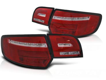 Voll LED Lightbar Rückleuchten für Audi A3 8P Sportback 08- Rot/Chrom dynBlinker