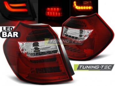 LED Lightbar Rückleuchten für BMW E81/E87 LCI Bj. 07-11 Rot/Chrom