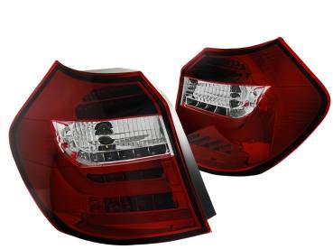 LED Lightbar Rückleuchten für BMW E81/E87 LCI Bj. 07-11 Rot/Chrom