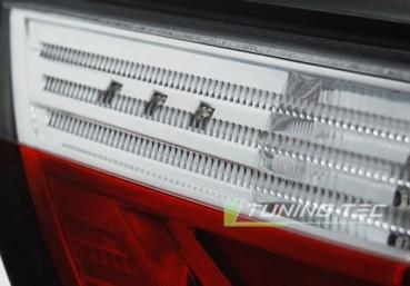 LED Lightbar Rückleuchten für BMW E60 LCI Limo Bj. 07-10 Rot/Chrom