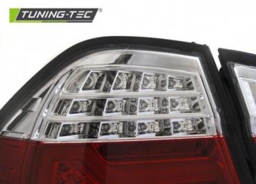 LED Lightbar Rückleuchten für BMW E90 Limo Bj. 05-08 Rot/Chrom