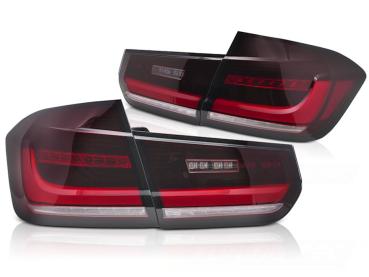 Voll LED Rückleuchten für BMW F30 Limo Bj. 11-19 Rot/Chrom dynamischer Blinker