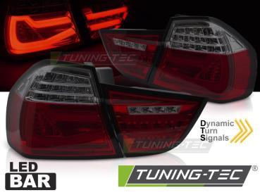 Voll LED Lightbar Rückleuchten für BMW E90 LCI Limo Bj. 08-12 Rot/Smoke