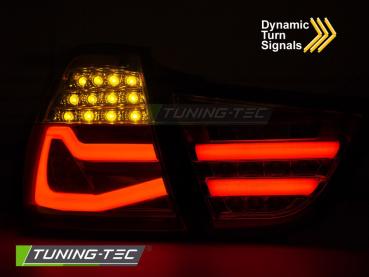 VOLL LED Lightbar Design Rückleuchten für BMW 3er E90 LCI Limousine 09-11 schwarz/rauch mit dynamischen Blinker