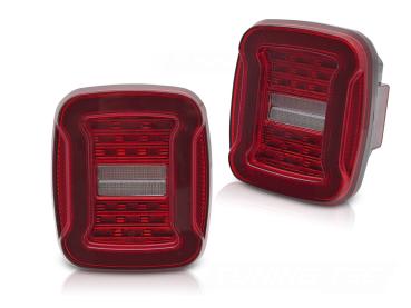 VOLL LED Upgrade Design Rückleuchten Set für Chrysler Jeep Wrangler YJ 91-96 / TJ 96-06 rot/weiß dynamisch