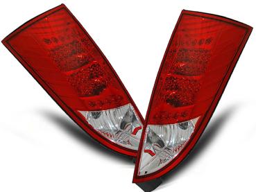 LED Rückleuchten für Ford Focus MK1 Bj. 98-04 Rot/Chrom
