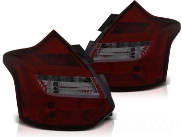 2x LED Lightbar Rückleuchten für Ford Focus MK3 Bj. 11-14 Rot/Smoke