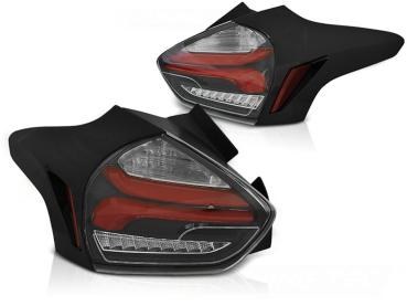 LED Lightbar Rückleuchten für Ford Focus MK3 15- Schwarz/Rot dynamischer Blinker