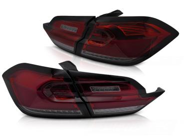 Voll LED Lightbar Rückleuchten für Ford Fiesta MK8 Bj. 17-21 Rot/Smoke